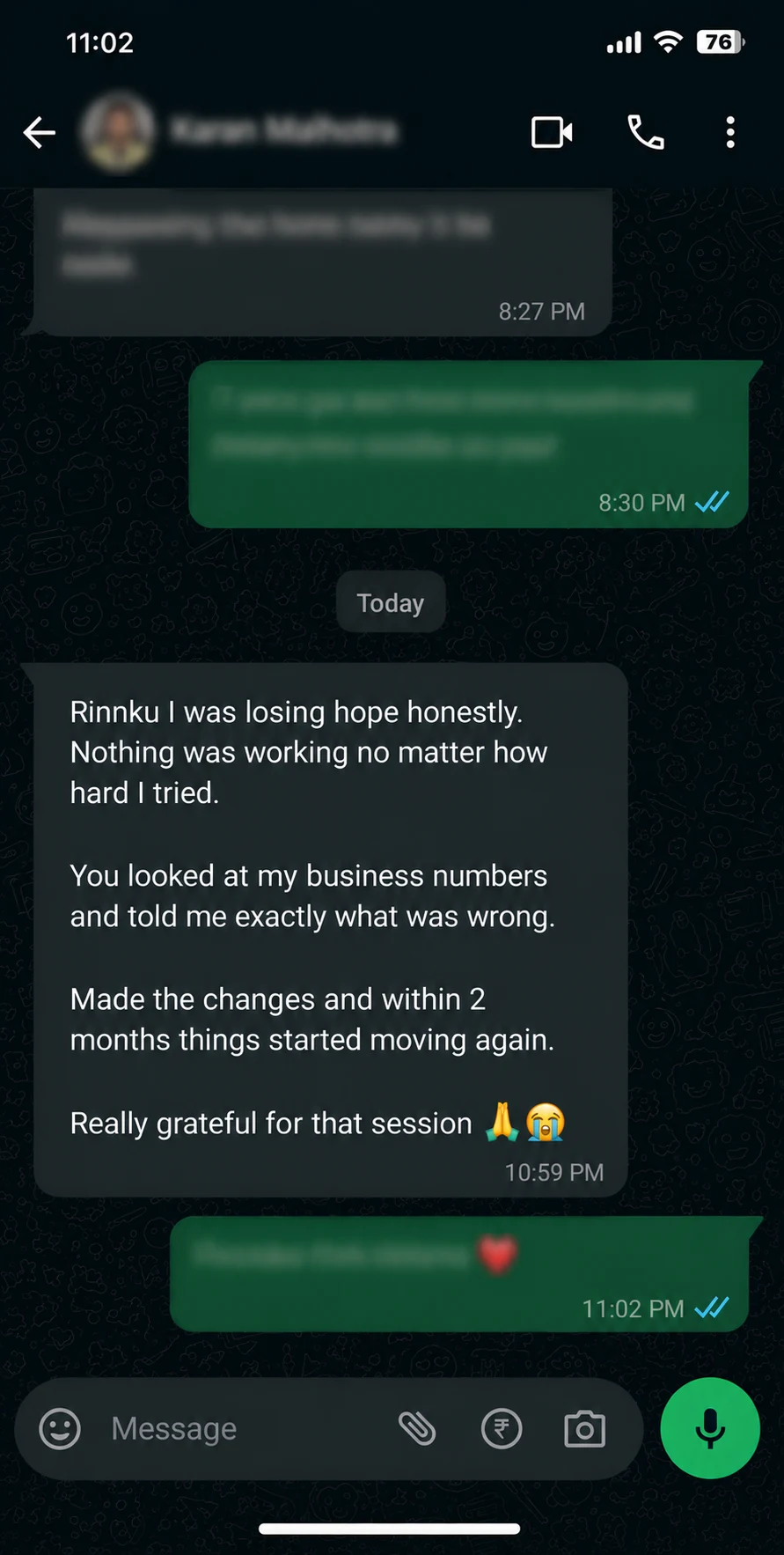 Client outcome screenshot 1